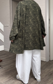AKH oversized tricot katoen A-lijn blazer/vest apart stretch