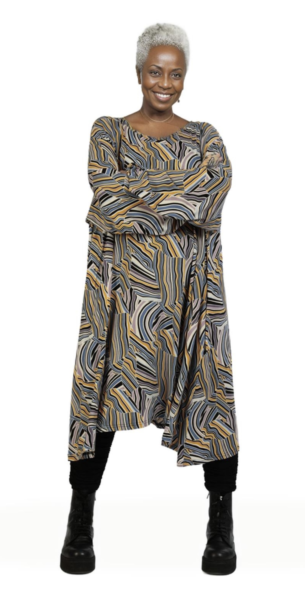 AKH oversized viscose tricot A-lijn tuniek  apart stretch