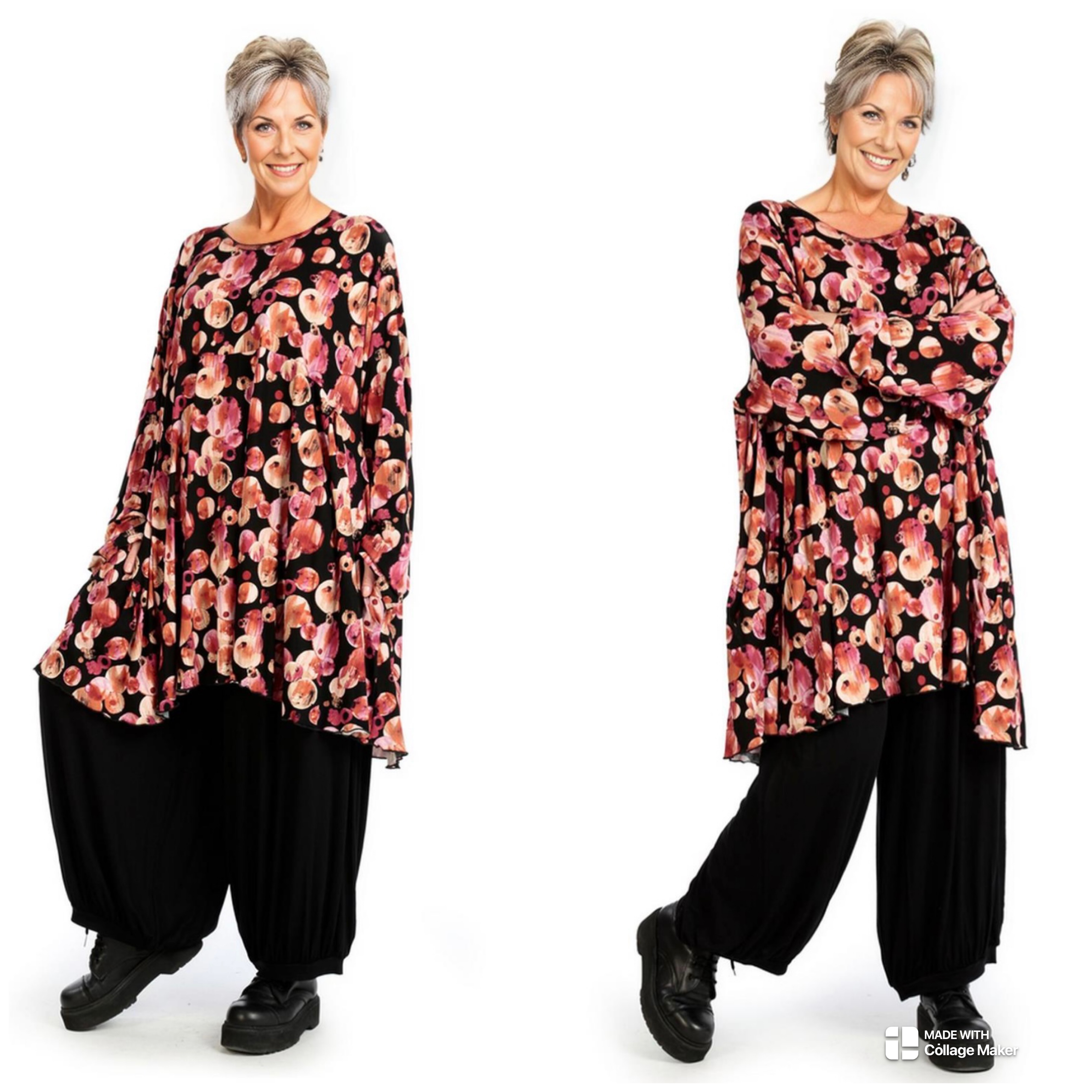 AKH oversized viscose tricot A-lijn tuniek  apart stretch