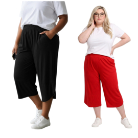ITALIA MODA viscose tricot capri broek stretch apart/in meerdere kleuren