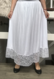 Moonshine viscose jersey rok/onderrok met inzet van kant  /in meerdere kleuren
