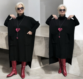 AKH oversized gebreide tuniek/jurk  apart stretch