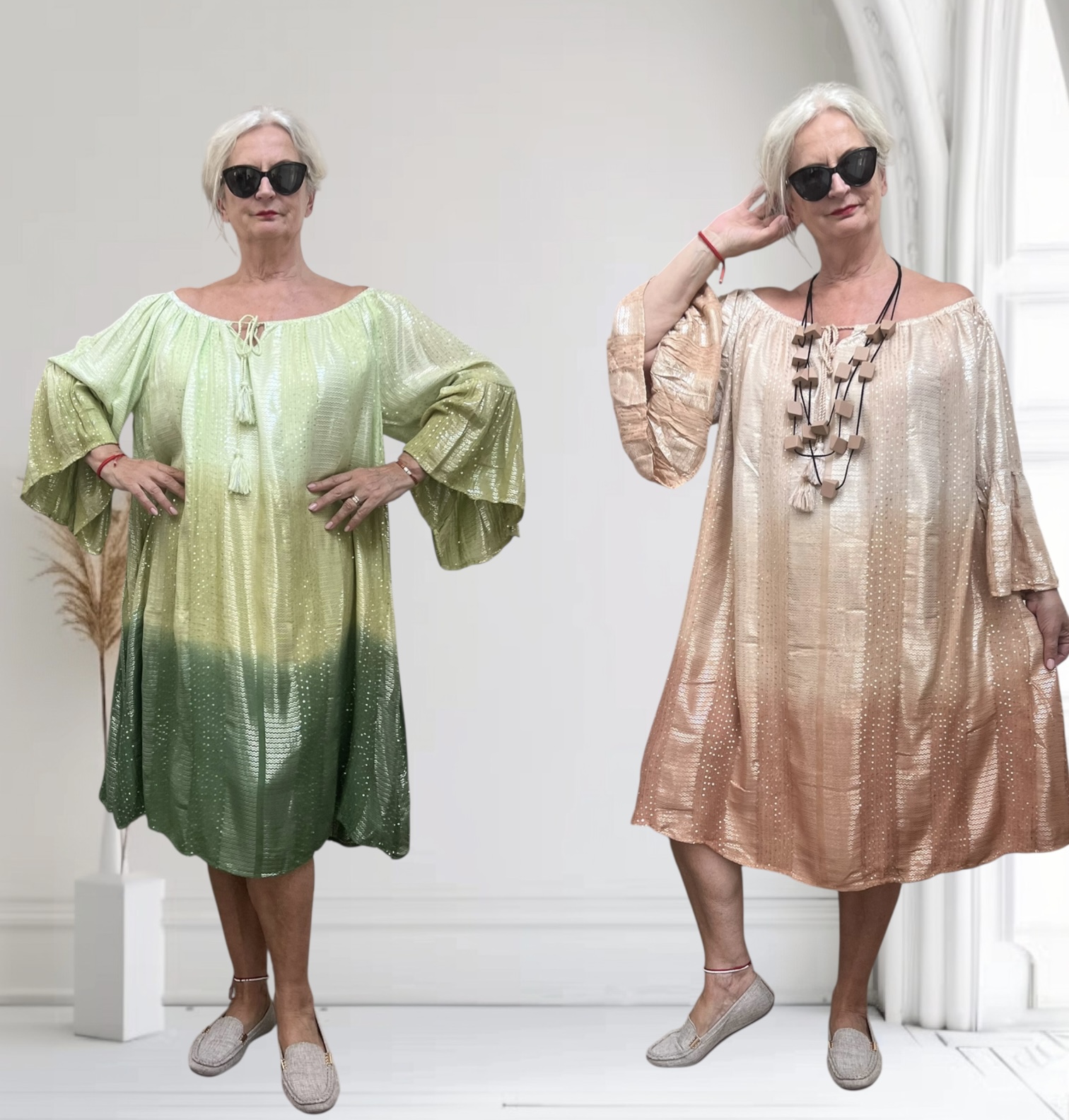 UNIDIVA viscose BOHO jurk gevoerd apart/in meerdere kleuren