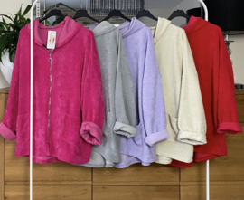 ITALIA MODA oversized viscose vest met ritssluiting stretch/in meerdere kleuren