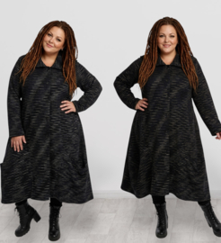 AKH oversized katoen mix jersey A-lijn blazer/jas/vest apart stretch