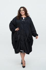 Moonshine oversized tussenjas waterbestendig met knoopsluiting zwart