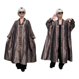 Ellen oversized A-lijn Taft blazer/jas/vest met zakken apart