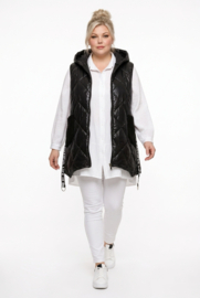 ITALIA A-lijn vest/gilet met capuchon  zwart