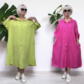 Sissy ITALY  oversized linnen A-lijn blazer/hemd/jurk met zakken /in meerdere kleuren