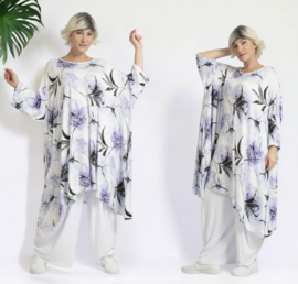 AKH oversized viscose A-lijn tuniek met zakken apart stretch