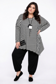 FUNKY Diva oversized viscose A-lijn tuniek zwart/wit / stretch