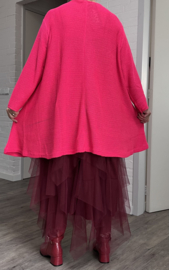 AKH gebreide oversized A-lijn katoen vest/blazer apart stretch