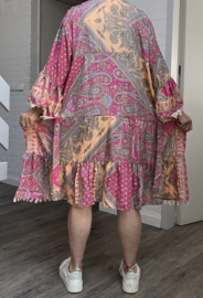ITALIA MODA viscose/zijde BOHO A-lijn jurk /in meerdere kleuren