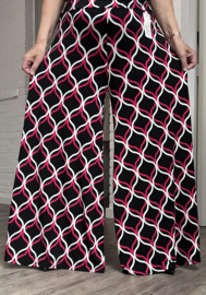ITALY Mode jersey viscose  wijde broek apart /zeer rekbaar