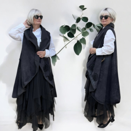 Vincenzo Allocca oversized jeans mouwloze blazer/vest apart/stretch