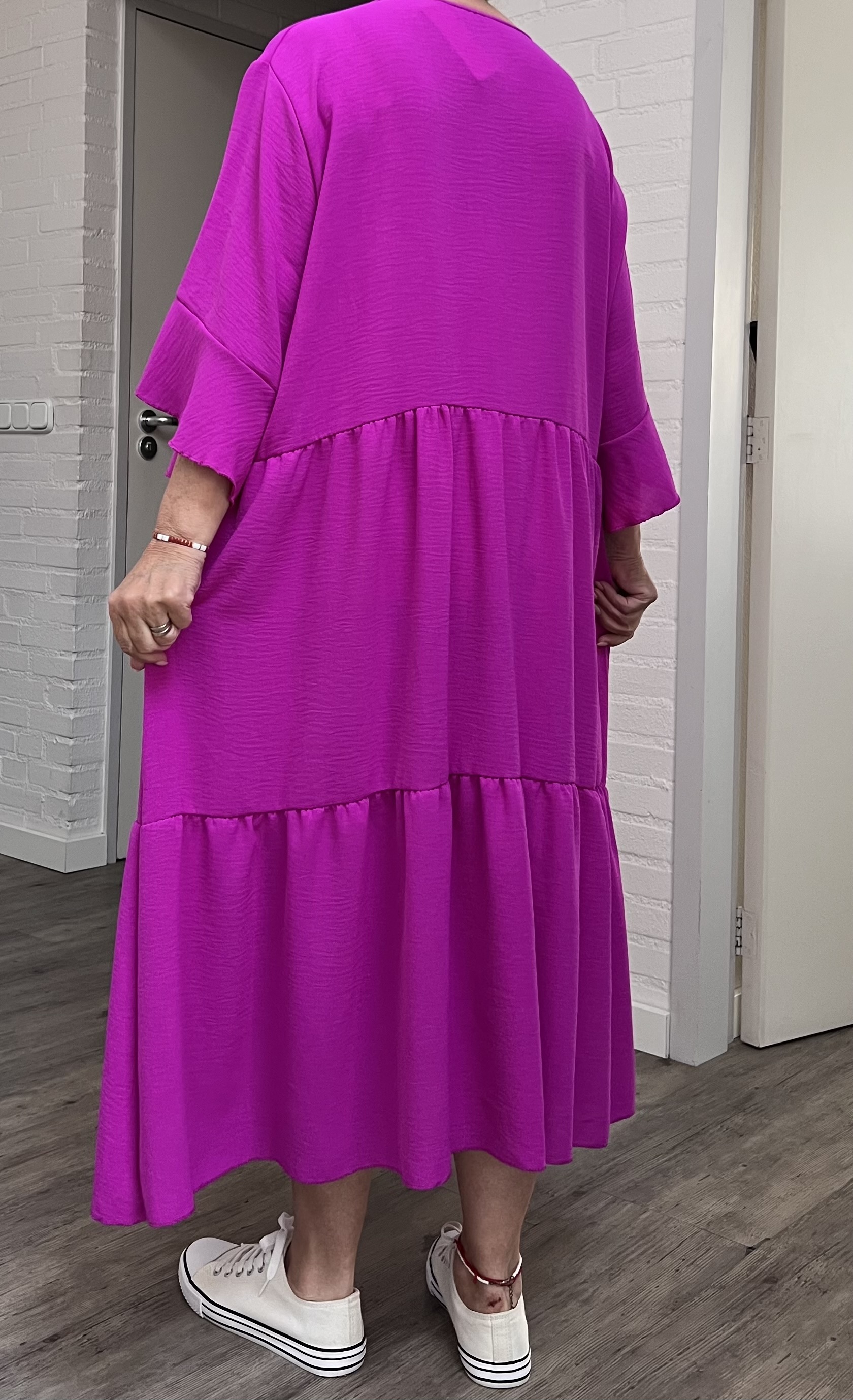 ITALIA  MODA  viscose wijde jurk apart/ in meerdere kleuren