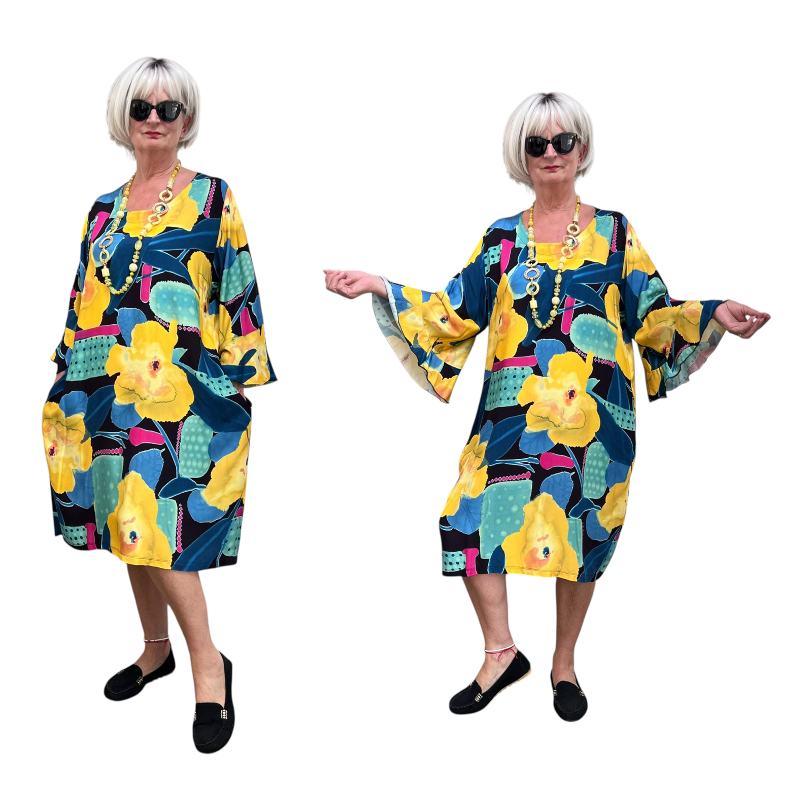 Ophilia viscose jurk met zakken