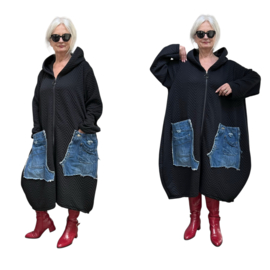 Moonshine viscose  ballon tussenjas/blazer apart/stretch/zwart /in meerdere kleuren