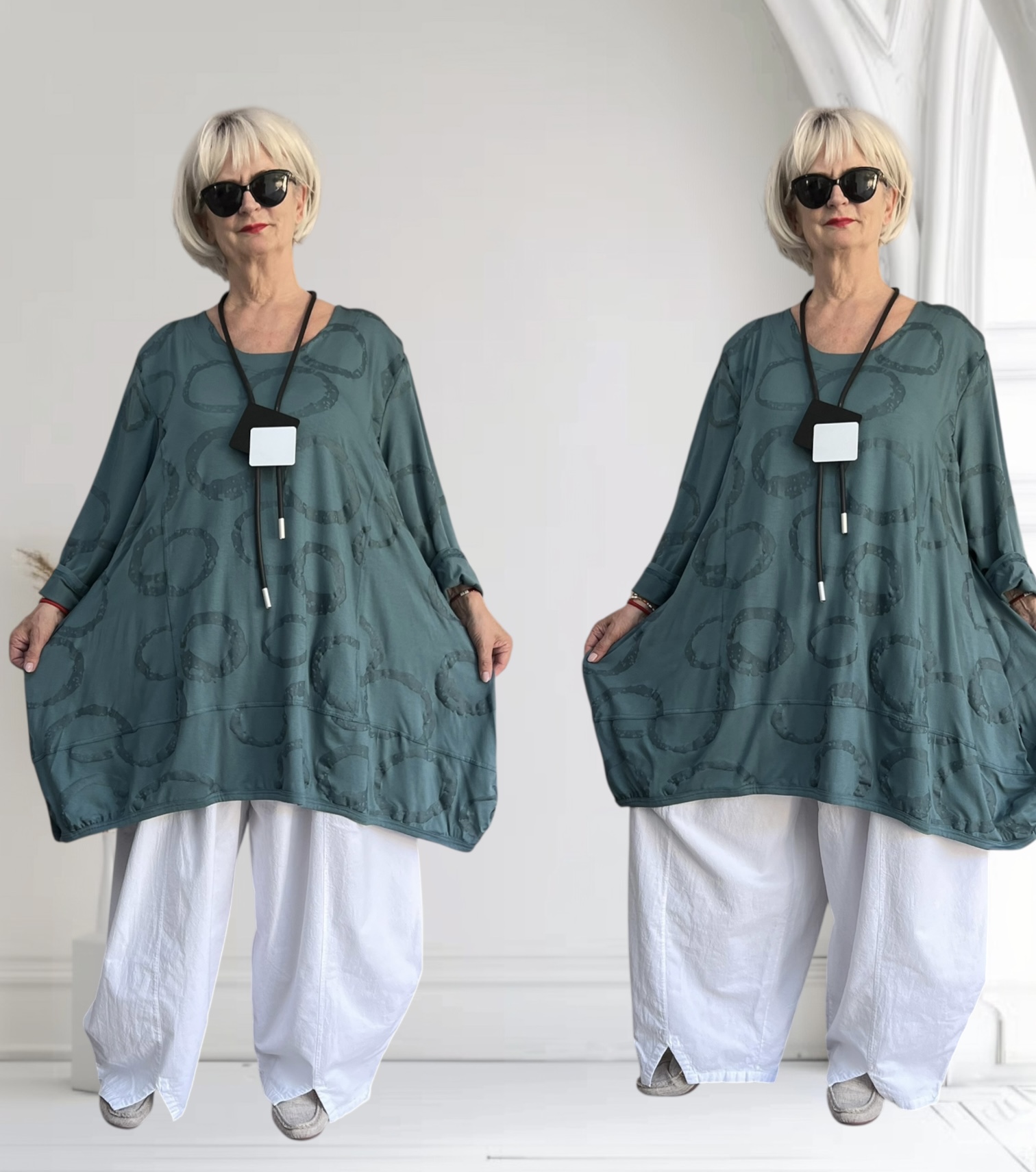 New Jersey viscose A-lijn tuniek/ stretch