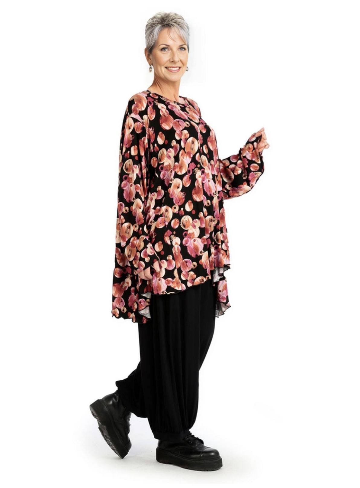 AKH oversized viscose tricot A-lijn tuniek  apart stretch