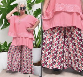 ITALY Mode jersey viscose  wijde broek apart /zeer rekbaar