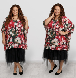 Cindy oversized viscose poncho/tuniek/wrap apart (extra groot)