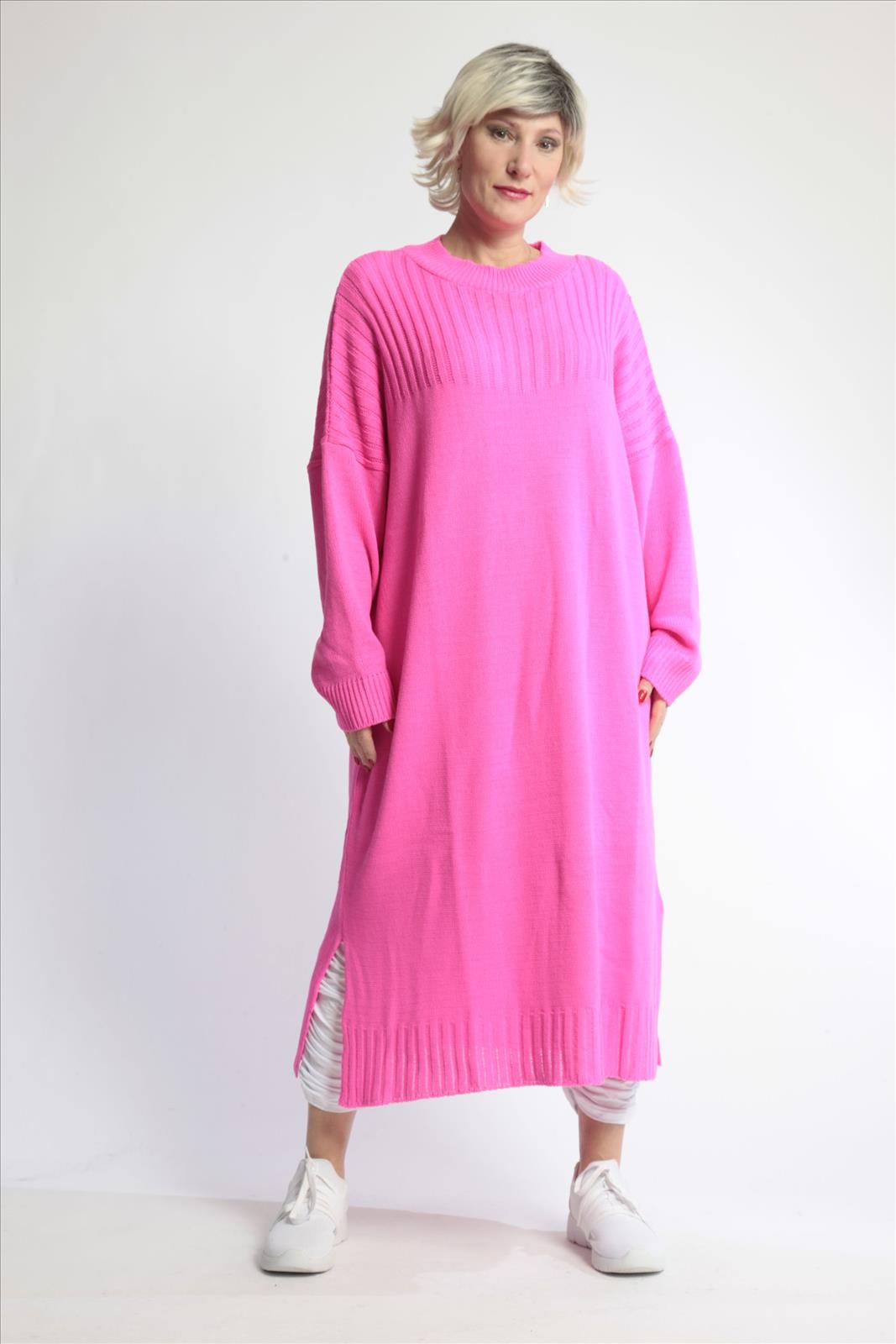 AKH gebreide oversized tuniek/jurk  apart stretch