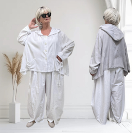 Moonshine katoen A-lijn blazer met capuchon  apart/in meerdere kleuren