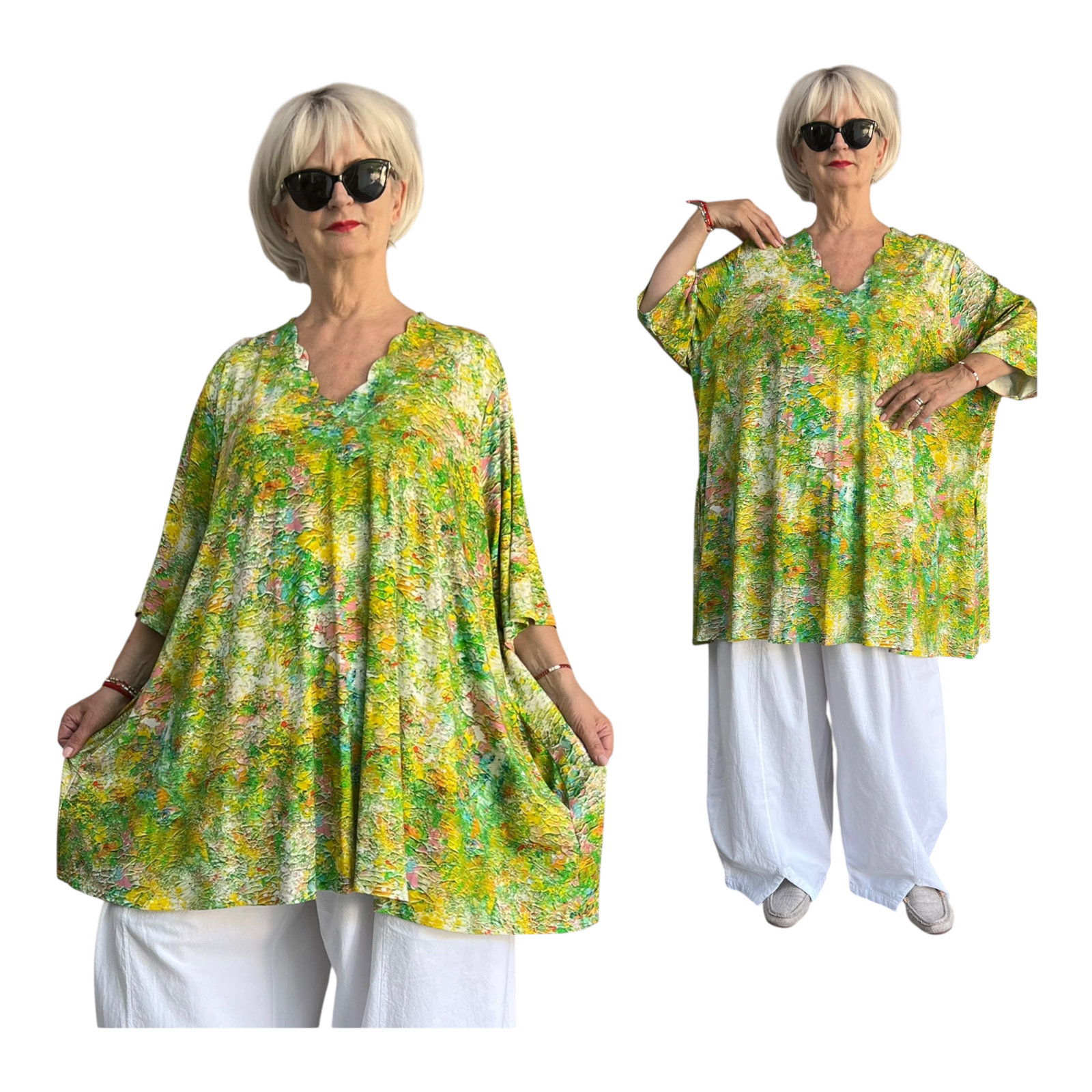 Naveed  oversized viscose jersey A-lijn jurk stretch