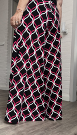 ITALY Mode jersey viscose  wijde broek apart /zeer rekbaar