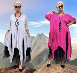 Moonshine viscose tricot A-lijn tuniek stretch apart/in meerdere kleuren