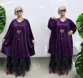 Ina oversized A-lijn velours stretch jurk (extra groot)