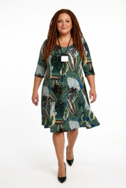 New Jersey viscose A-lijn jurk stretch