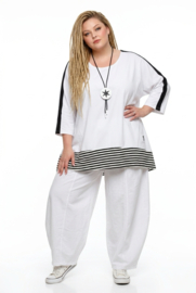 Vincenzo Allocca oversized viscose A-lijn tumiek wit/zwart stretch