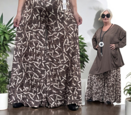 ITALY Mode jersey viscose  wijde broek apart /zeer rekbaar