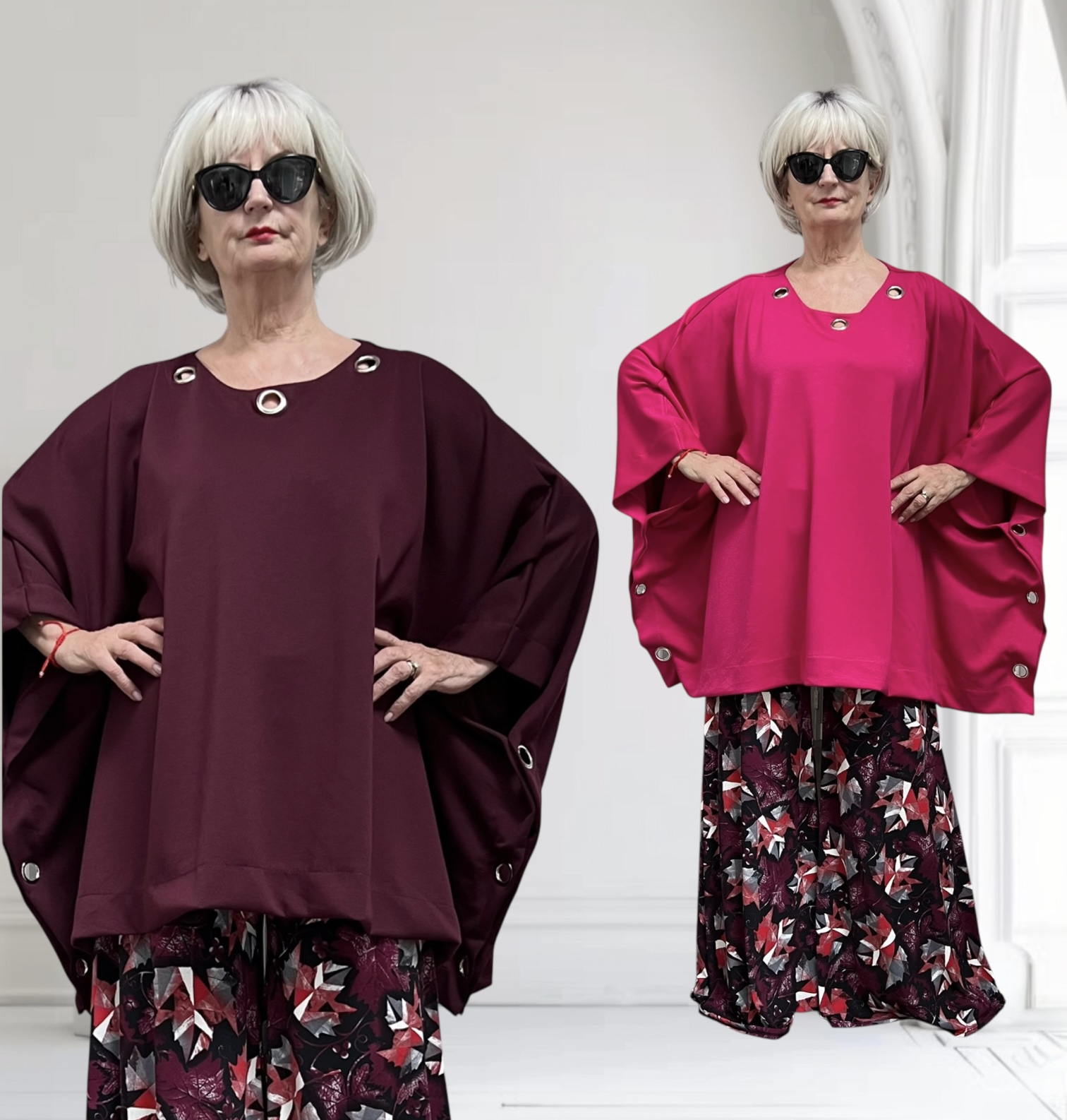 ITALIA MODA  oversized winter katoen tuniek/ poncho stretch /in meerdere kleuren