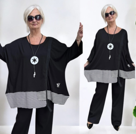 Vincenzo Allocca oversized viscose A-lijn tuniek tuniek zwart/wit