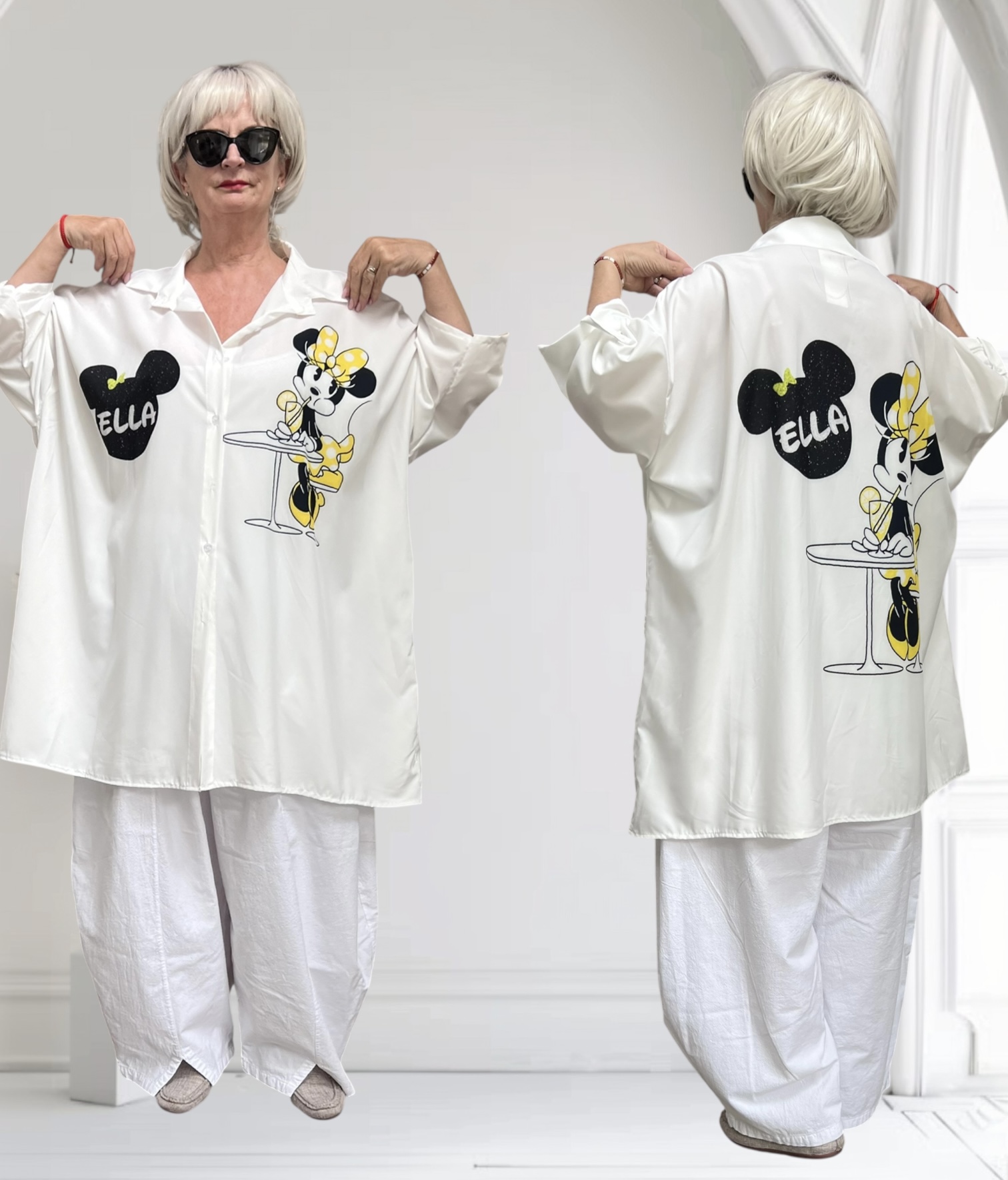 ITALIA oversized viscose blouse/hemd