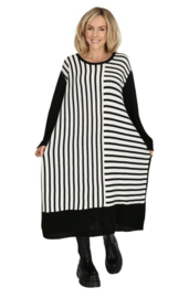 AKH oversized gebreide tuniek/jurk  apart stretch