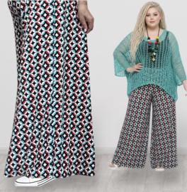 ITALY Mode jersey viscose  wijde broek apart /zeer rekbaar
