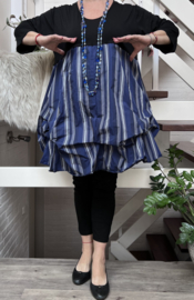 AKH  oversized viscose A-lijn tuniek/jurk met verstelbare plooien stretch