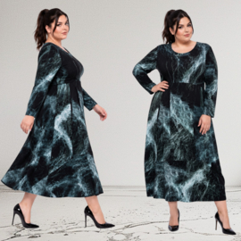 IZZY viscose A-lijn jurk stretch