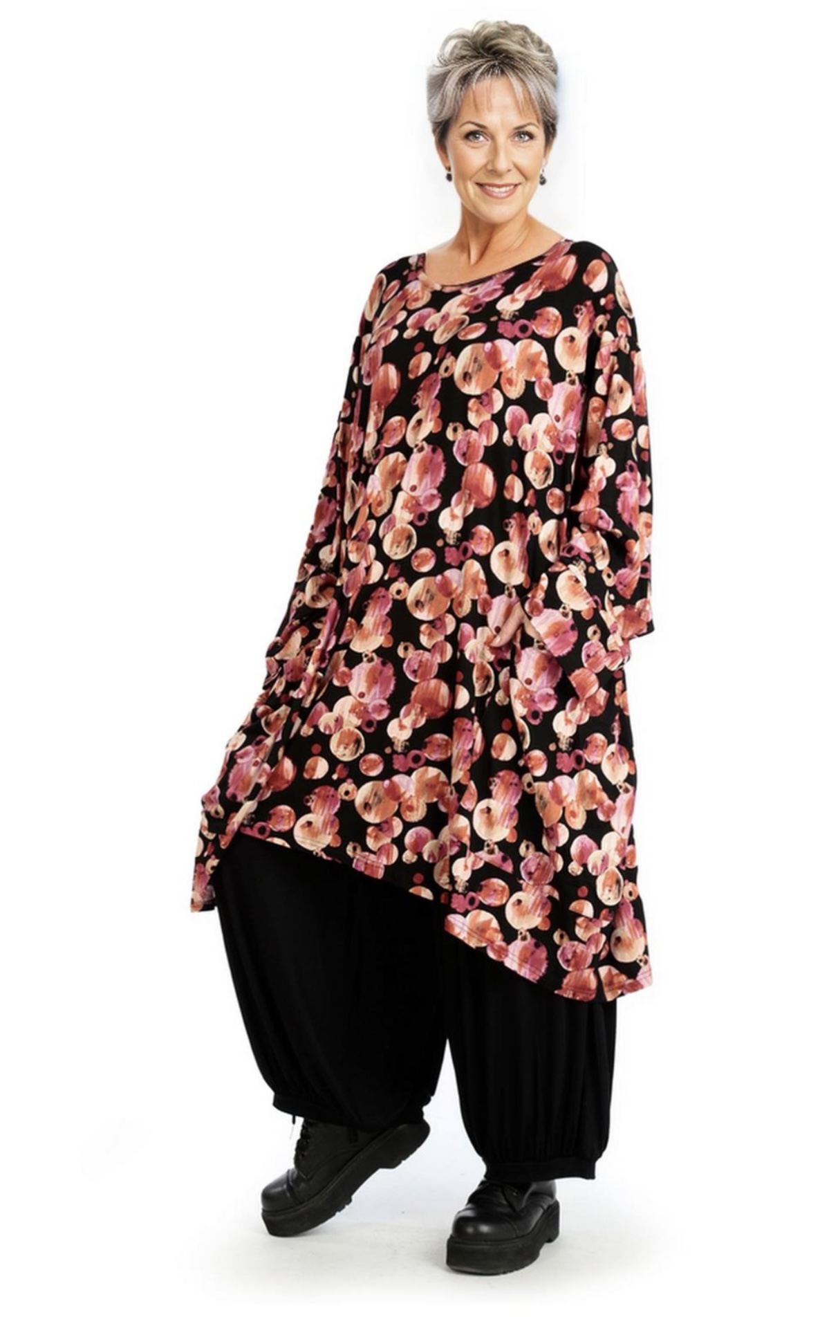 AKH oversized viscose tricot A-lijn tuniek  apart stretch