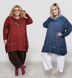 Zedd Plus de modieuze kleuring viscose A-lijn tuniek stretch/in meerdere kleuren