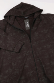 AKH oversized viscose jersey blazer met capuchon stretch/chocoladebruin