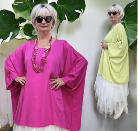 ITALIA de modieuze kleuring oversized viscose top/tuniek/niet doorschijnend /in meerdere kleuren