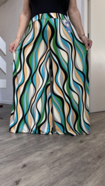 ITALY Mode jersey viscose  wijde broek apart /zeer rekbaar