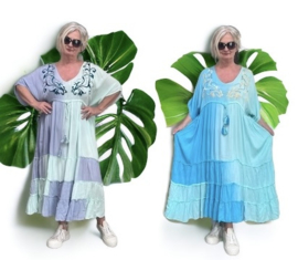 ITALIA oversized viscose geborduurde A-lijn BOHO jurk/in meerdere kleuren