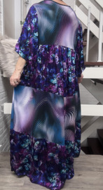 Mila Ragazza oversized A-lijn jersey  boho jurk  apart (extra groot)stretch