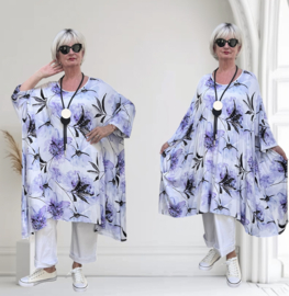 AKH oversized viscose A-lijn tuniek met zakken apart stretch
